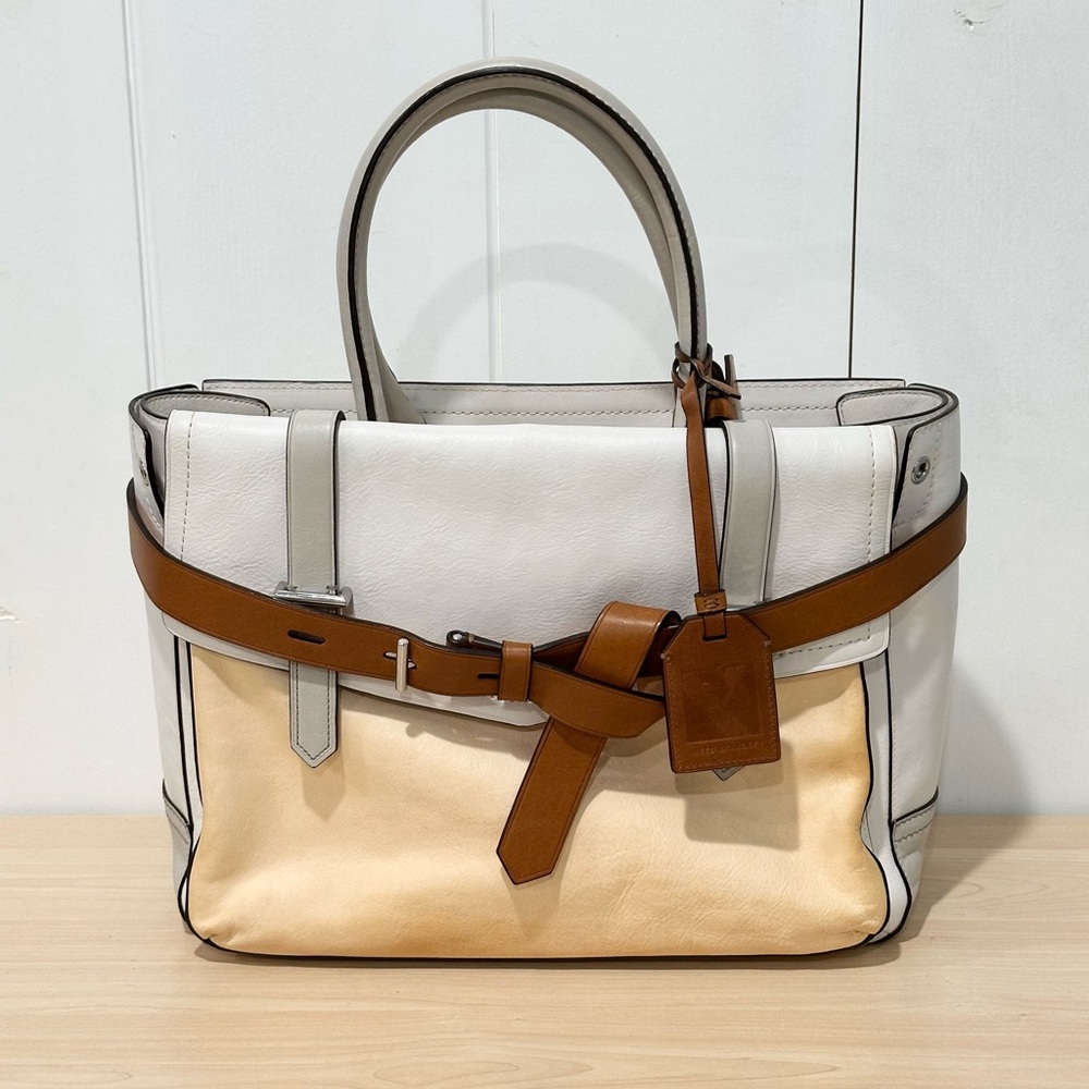 Reed Krakoff White, Cream & Tan Leather Tote